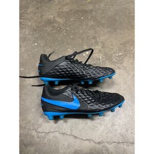 Nike Tiempo Legend 8 Men's Black Blue Soccer Cleats Shoes AT6107-004 Size 6